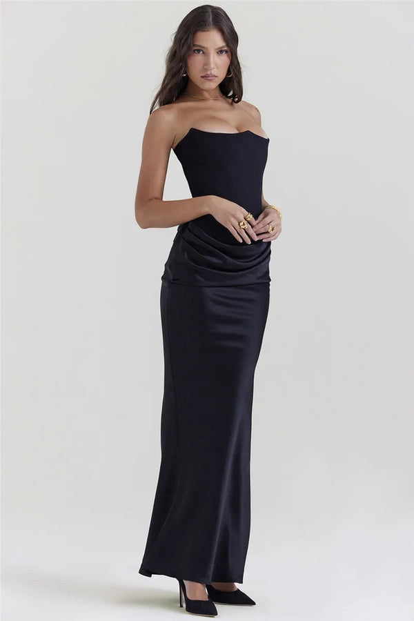 Annika - Glamorös klänning med svart slips