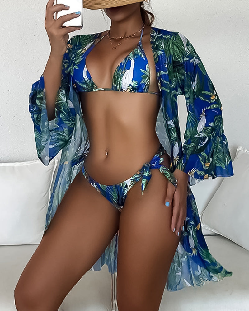 Tredelad tropisk bikini